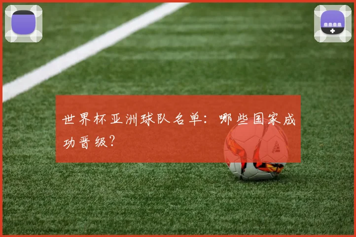 世界杯亚洲球队名单：哪些国家成功晋级？